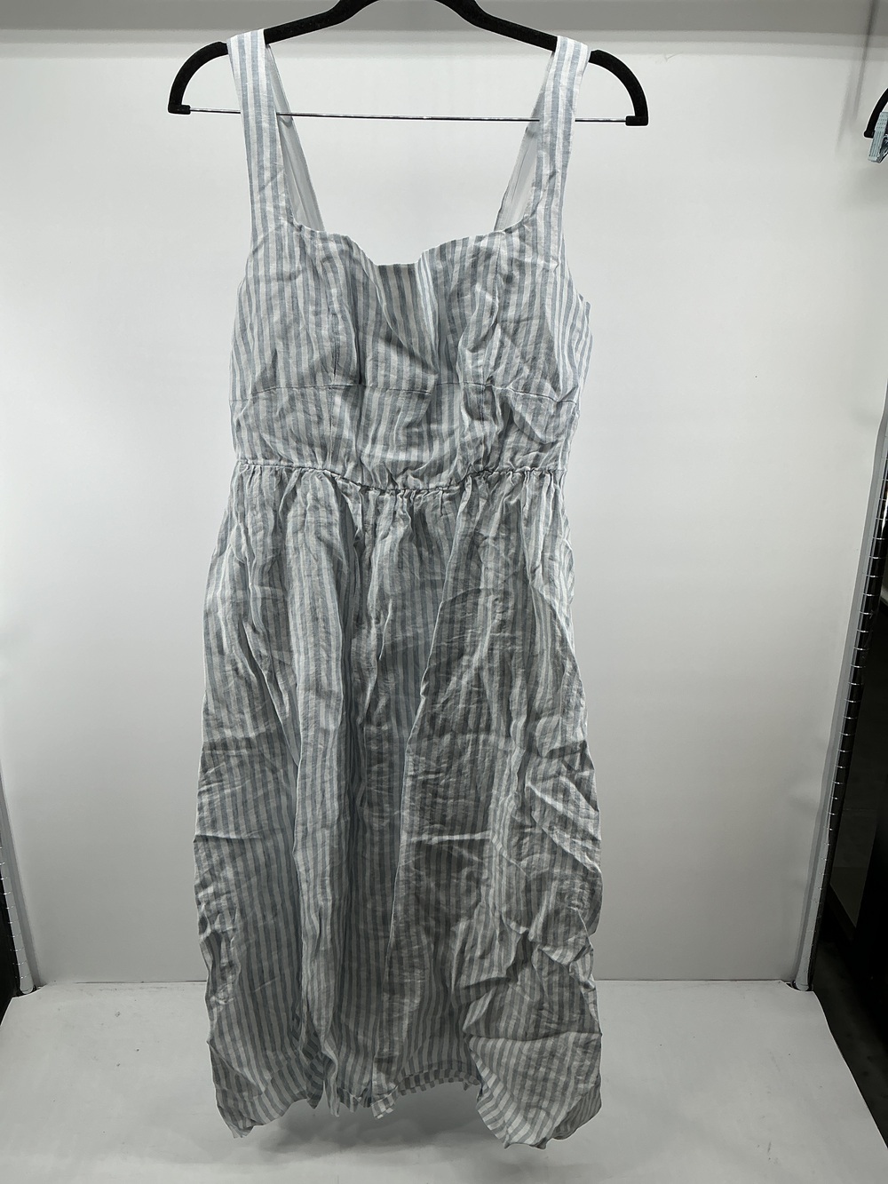 100% European Linen Fit & Flare Midi Dress